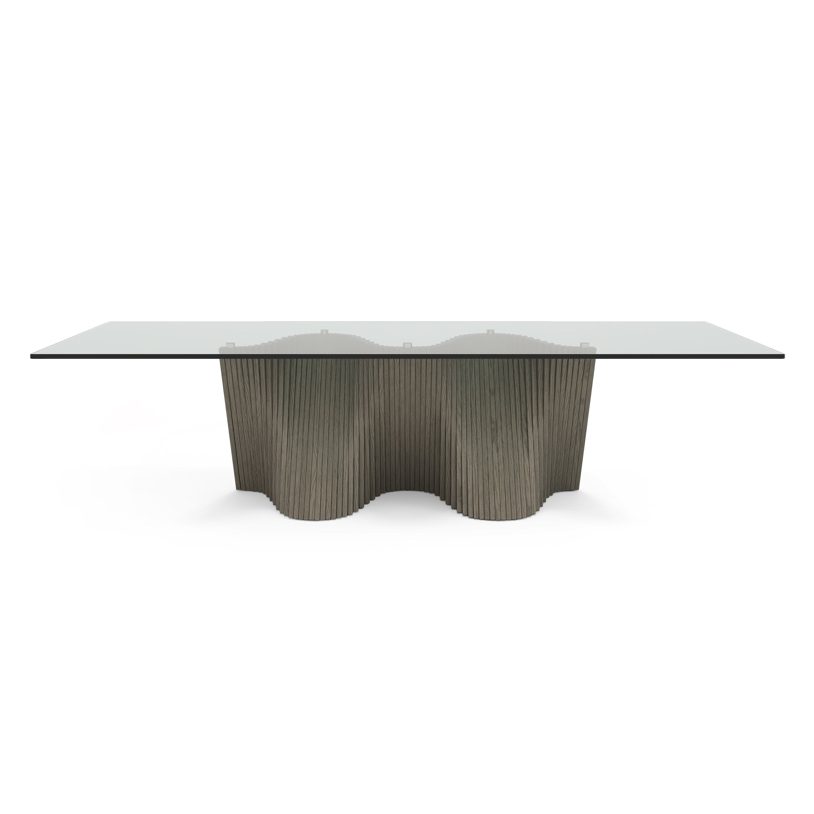Modrest Byer Modern Glass & Grey Ash Dining Table Model VGCS-DT-21004-GRY
