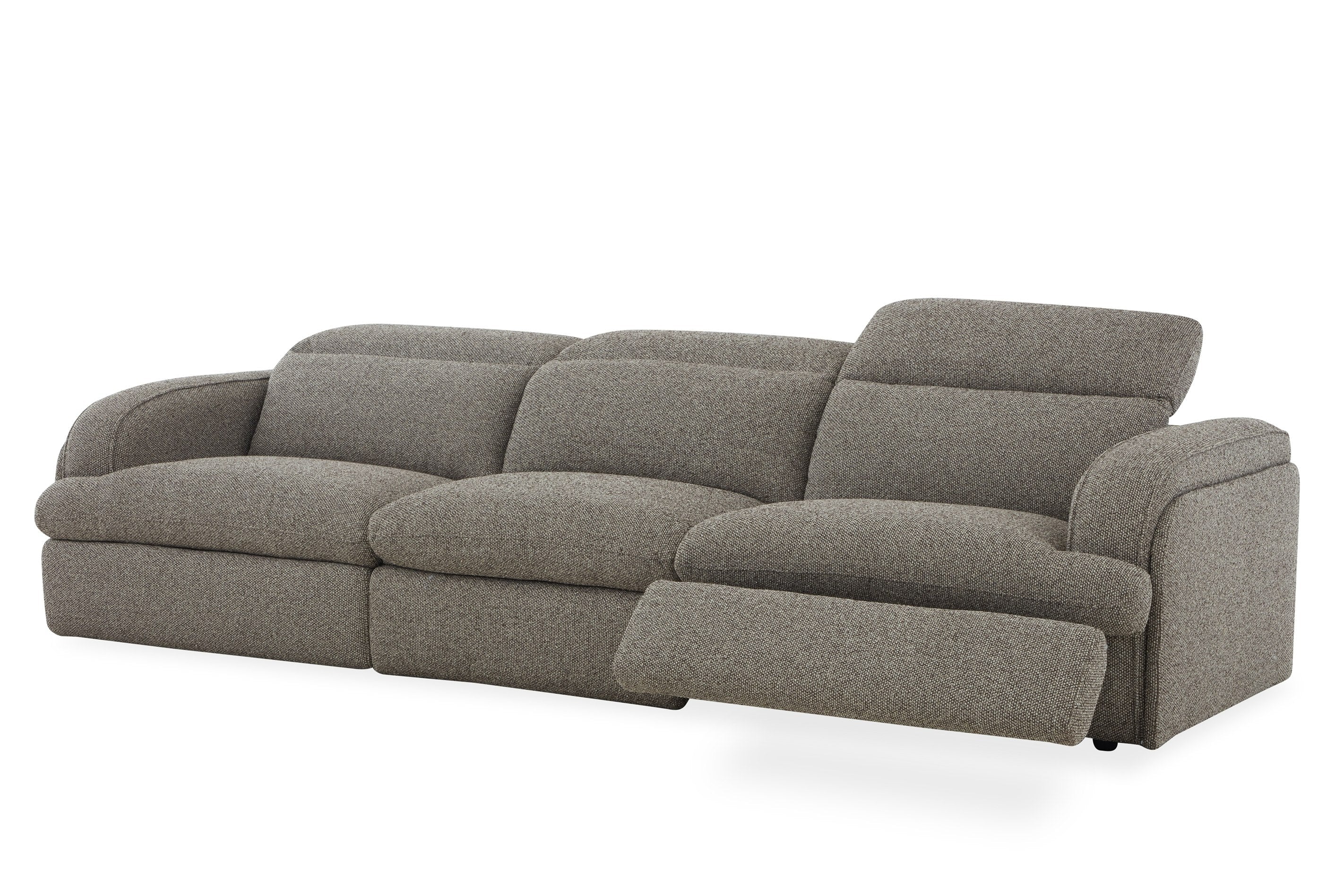 Divani Casa Ambler Modern Brown Fabric Sofa With 2 Power Recliners Model VGKV-KM.6629-SOFA-EARTH