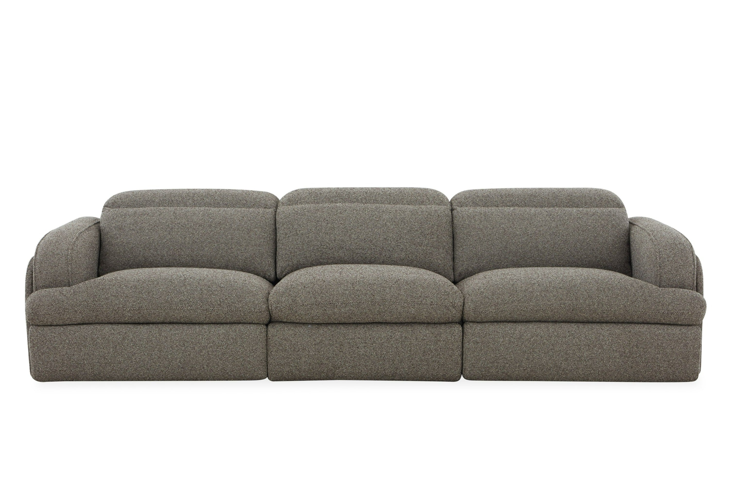 Divani Casa Ambler Modern Brown Fabric Sofa With 2 Power Recliners Model VGKV-KM.6629-SOFA-EARTH