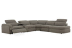 Divani Casa Ambler Modern Brown Fabric Sectional Sofa With 2 Power Recliners Model VGKV-KM.6629-SECT-EARTH