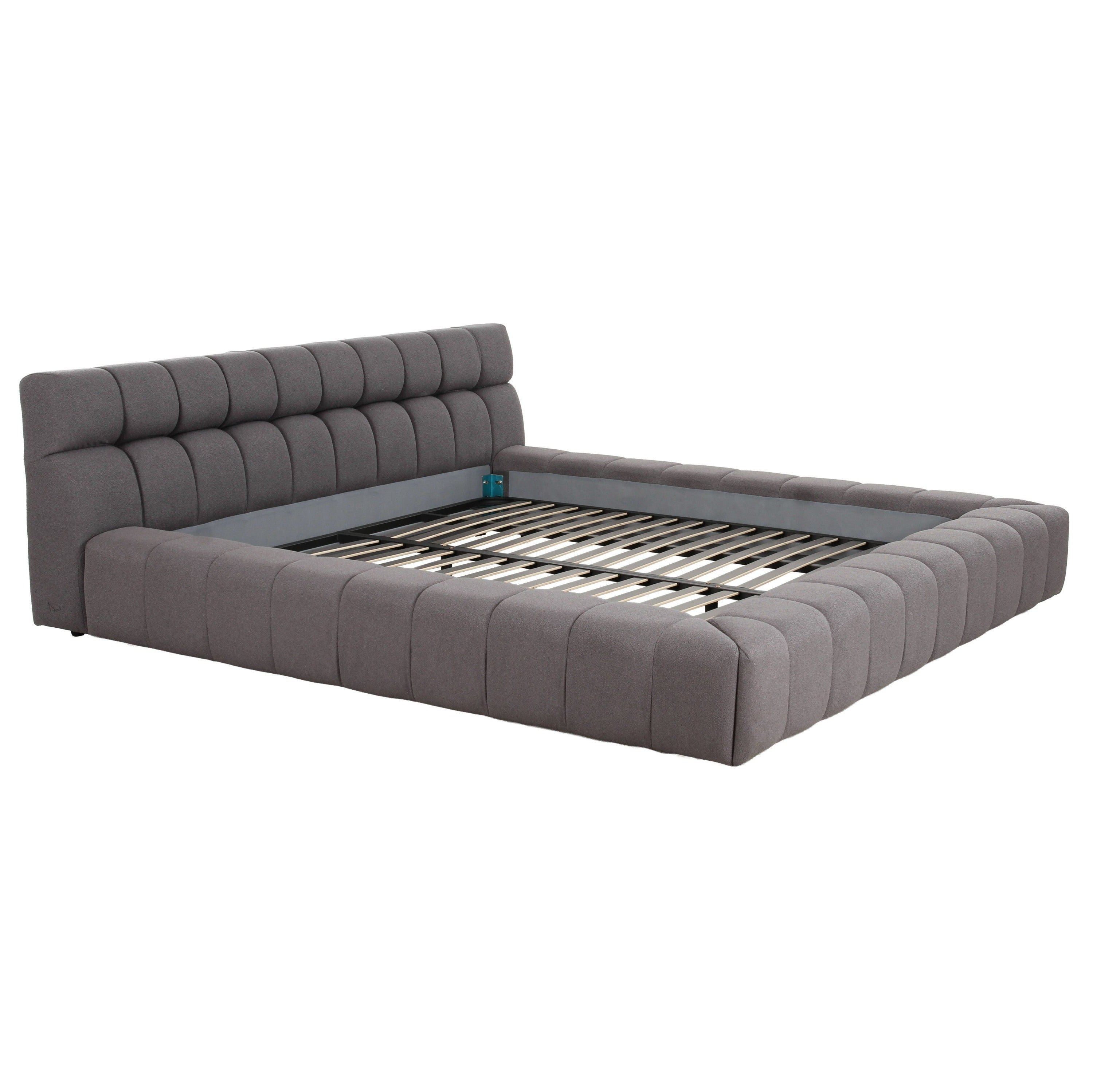 Divani Casa Tyree Modern Tufted Grey Fabric Bed Model VGOD-DY-22116-GRY