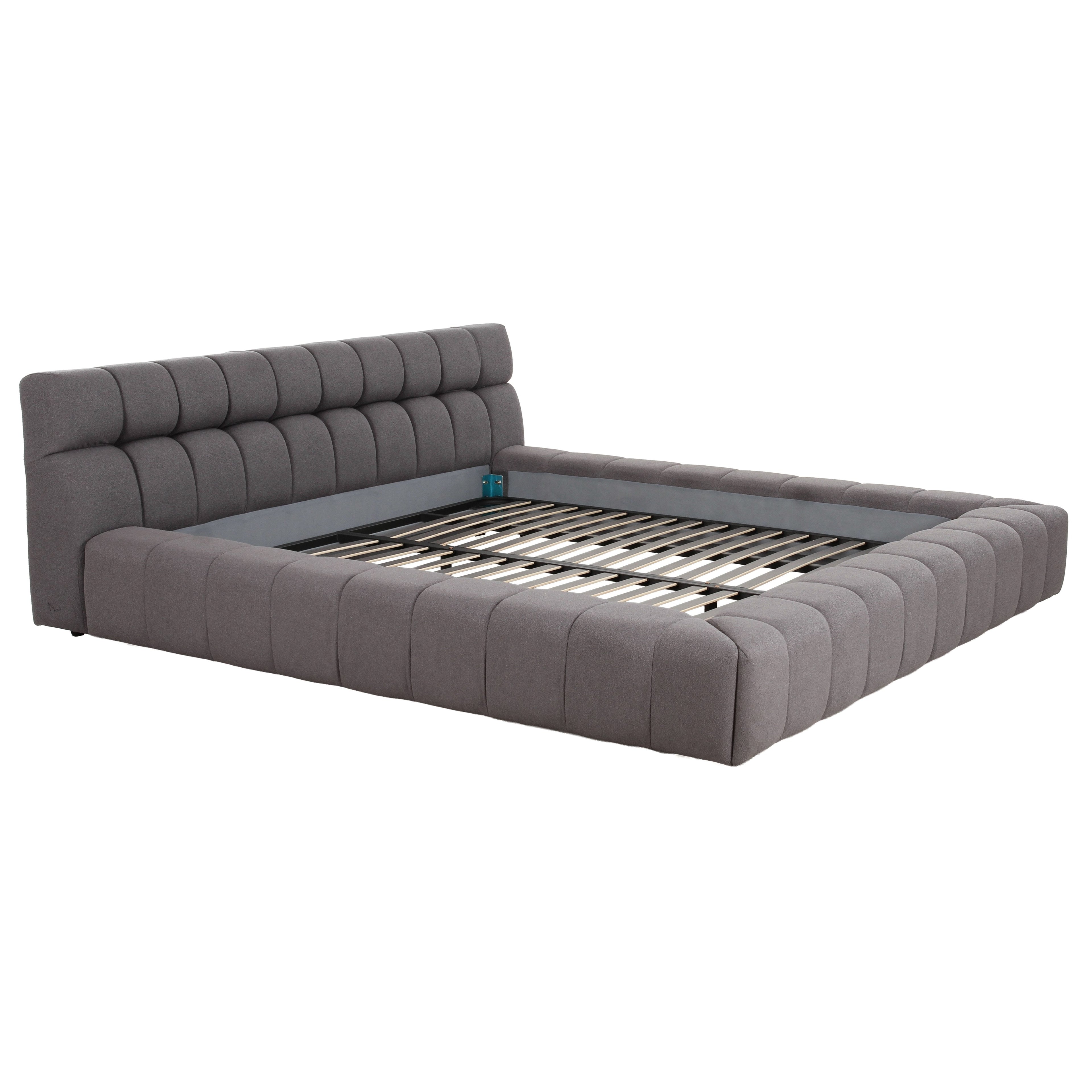 Eastern King Divani Casa Tyree Modern Tufted Grey Fabric Bed Model VGOD-DY-22116-GRY-EK