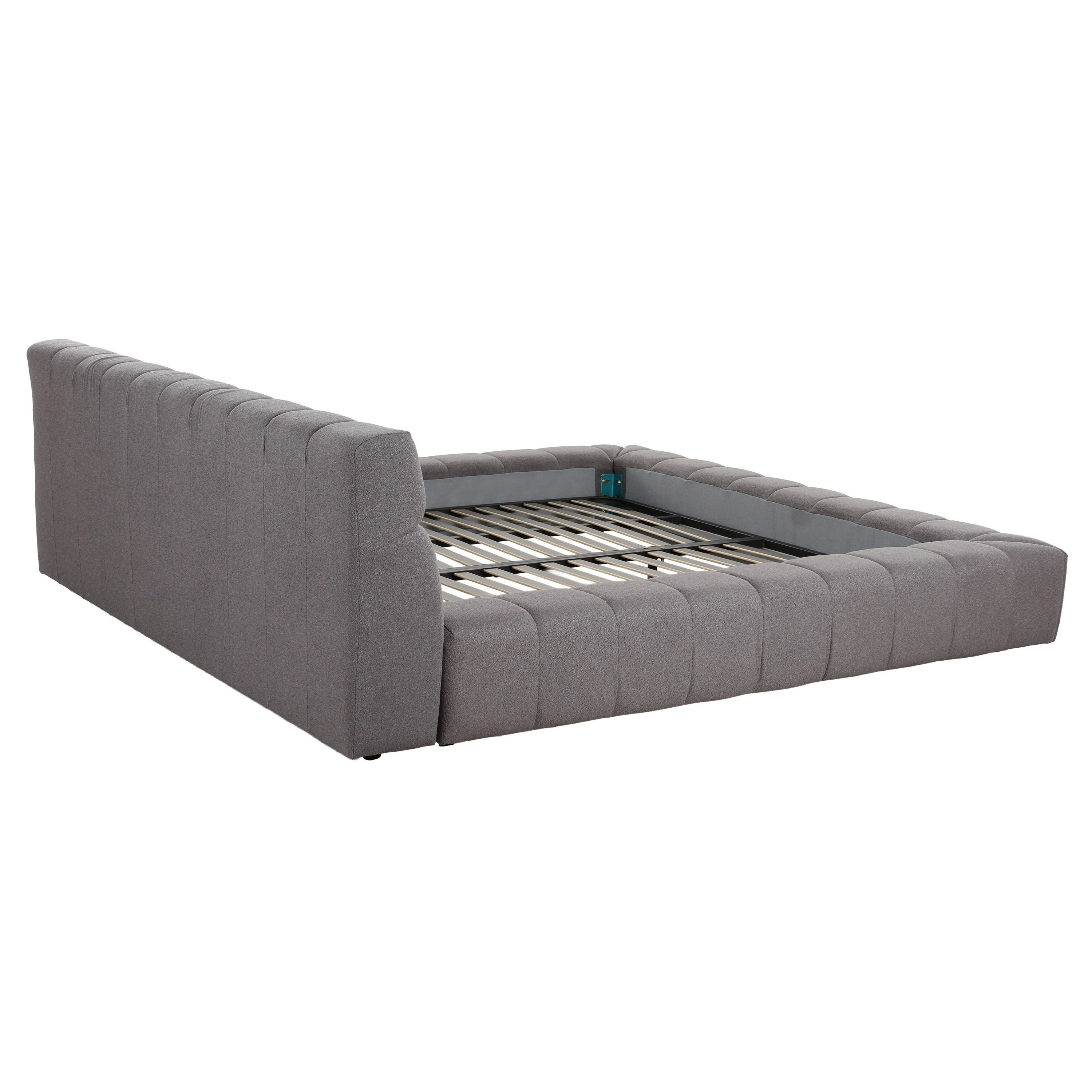 Divani Casa Tyree Modern Tufted Grey Fabric Bed Model VGOD-DY-22116-GRY