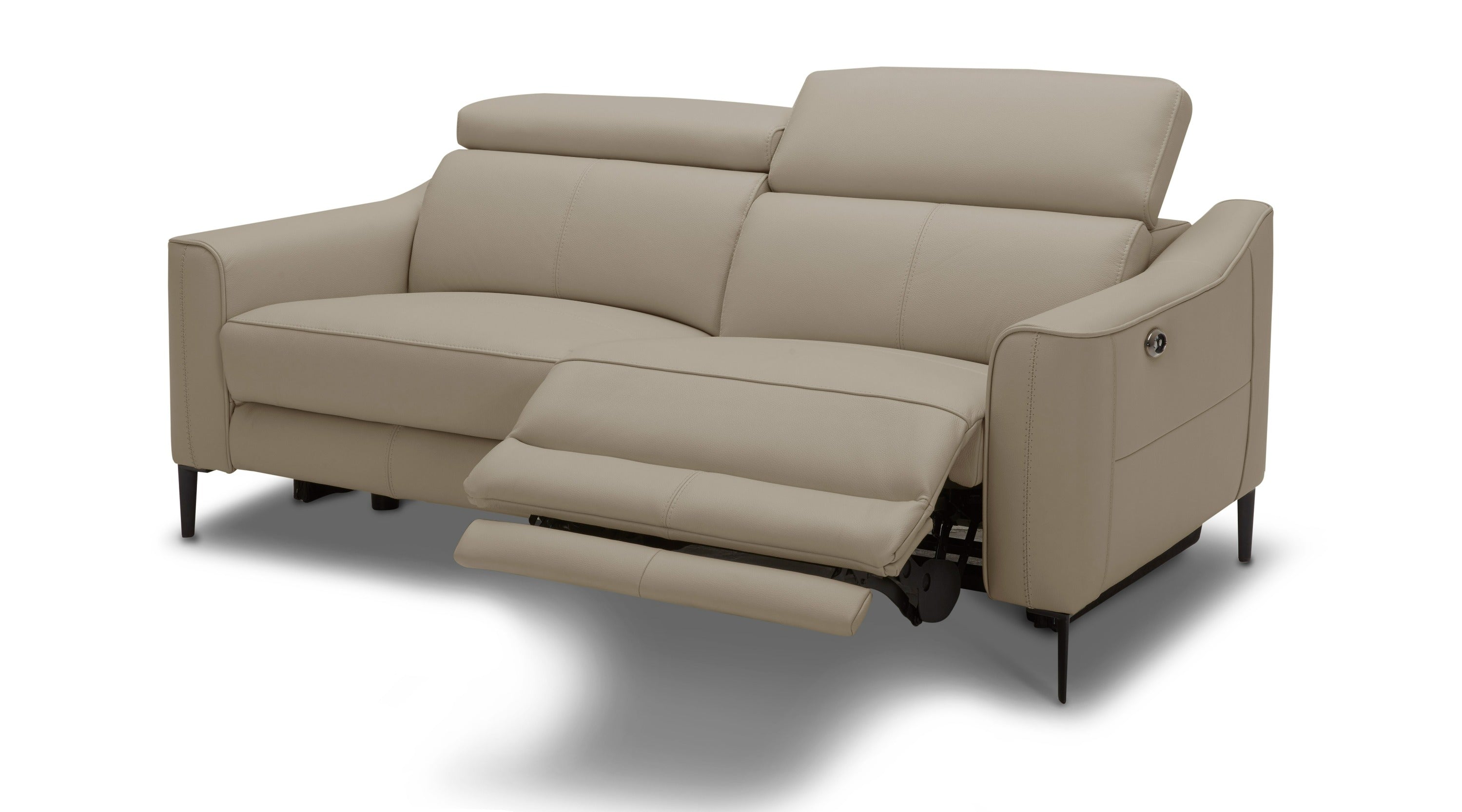 Divani Casa Eden Modern Taupe Leather Sofa With 2 Recliners Model VGKV-KM.5012-SOFA-SAND