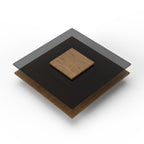 Modrest Clarion Modern Walnut & Grey Glass Coffee Table Model VGBB-LE638E-WALGRY