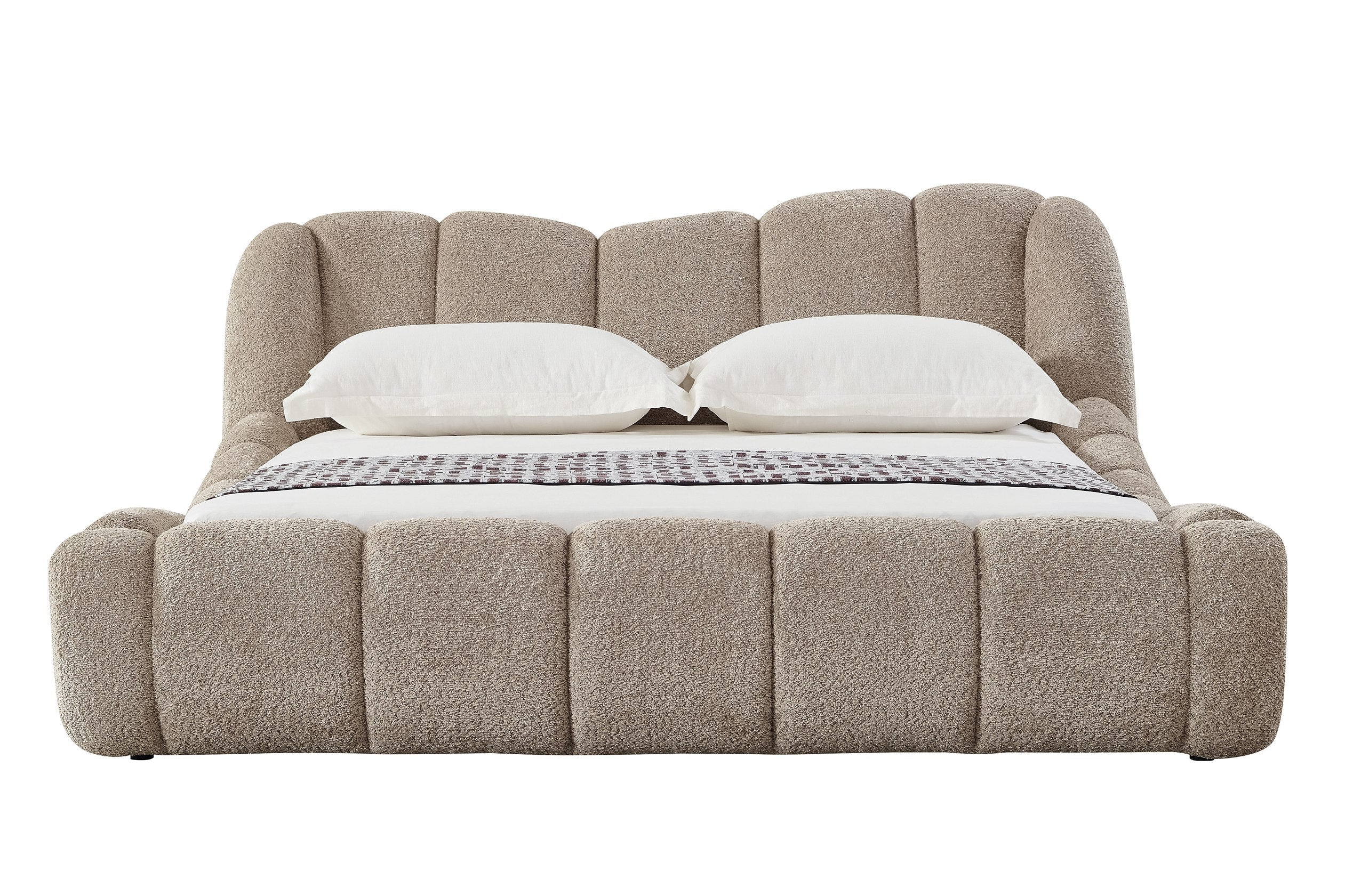 Queen Modrest Janine Modern Tan Fabric Bed Model VGEV-A168-TAN-Q