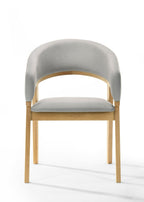 Modrest Truman Mid Century Modern Grey & Natural Oak Dining Chair Model VGMA-MI-1240-2-NAT