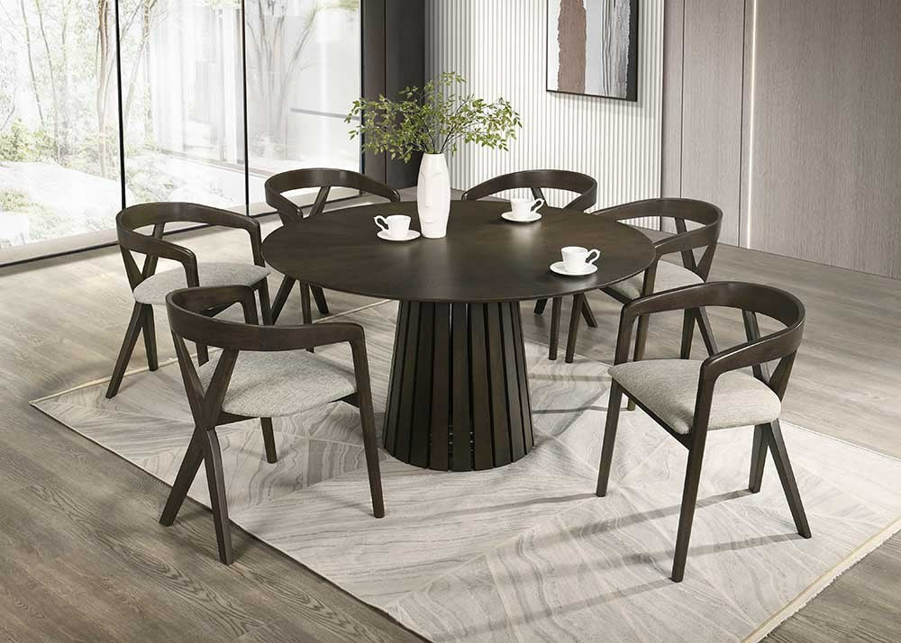 Modrest Weiss Mid Century Modern Wenge Round Dining Table Model VGMA-MIT-5346-RND-WNG
