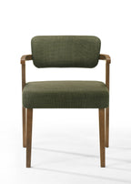 Modrest Sacks Mid Century Modern Green Fabric & Walnut Dining Chair Model VGMA-MI-1288-WAL