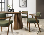 Modrest Sacks Mid Century Modern Green Fabric & Walnut Dining Chair Model VGMA-MI-1288-WAL