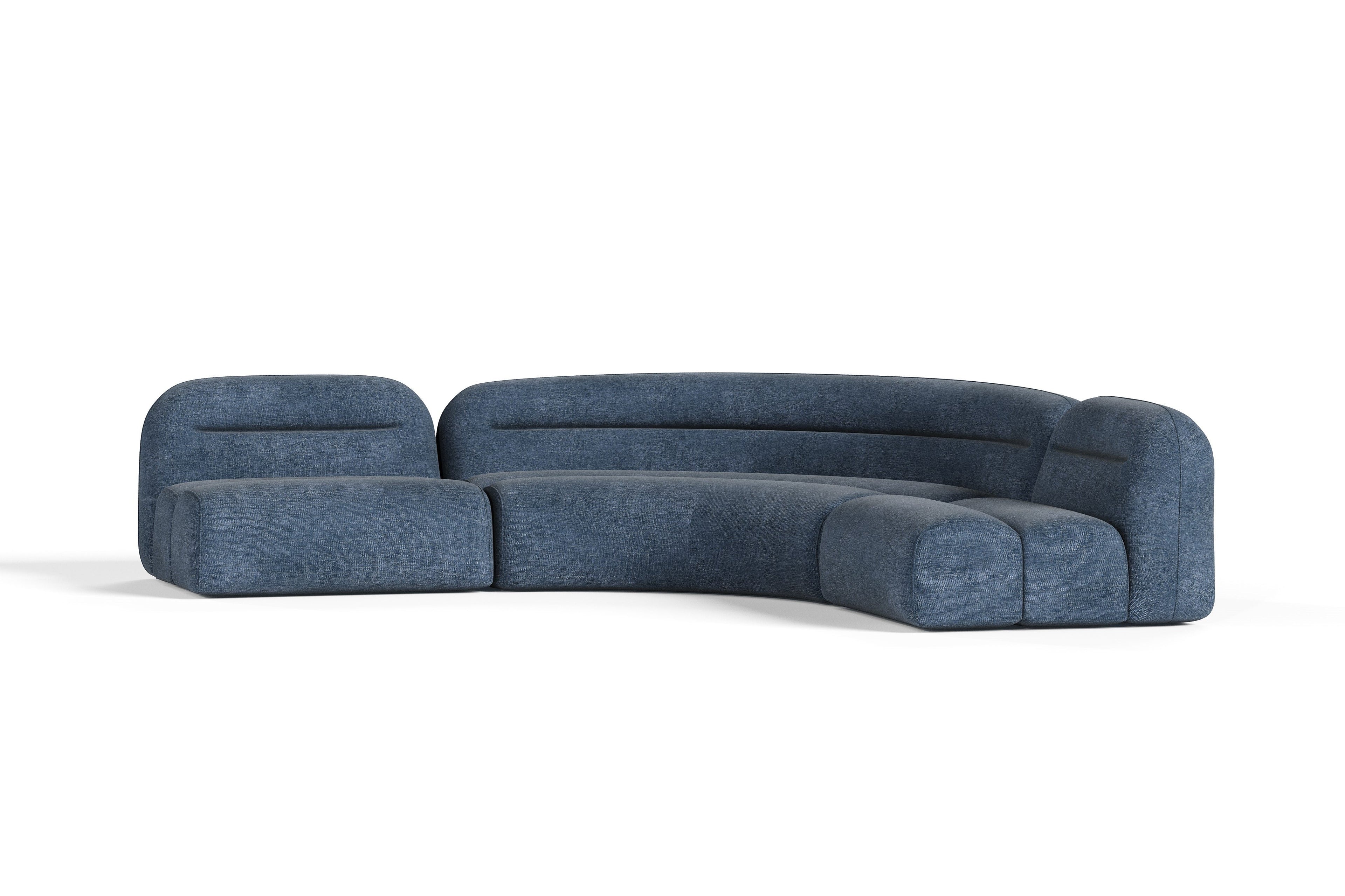 Divani Casa Forman Modern Blue Fabric Modular Sectional Sofa 3 Piece Sectional Model VGOD-ZW-23029-MOD-BLU-3-Piece Sectional