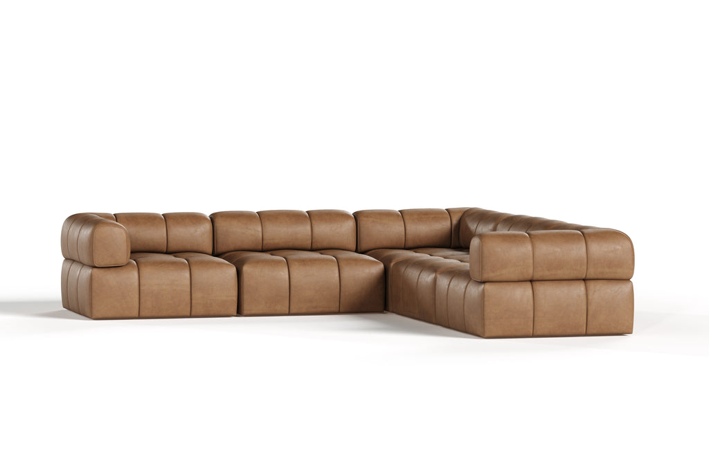 Divani Casa Everest Modern Brown Leather Modular Sectional Sofa 5 Piece Sectional Model VGOD-ZW-23118-MOD-5-Piece Sectional