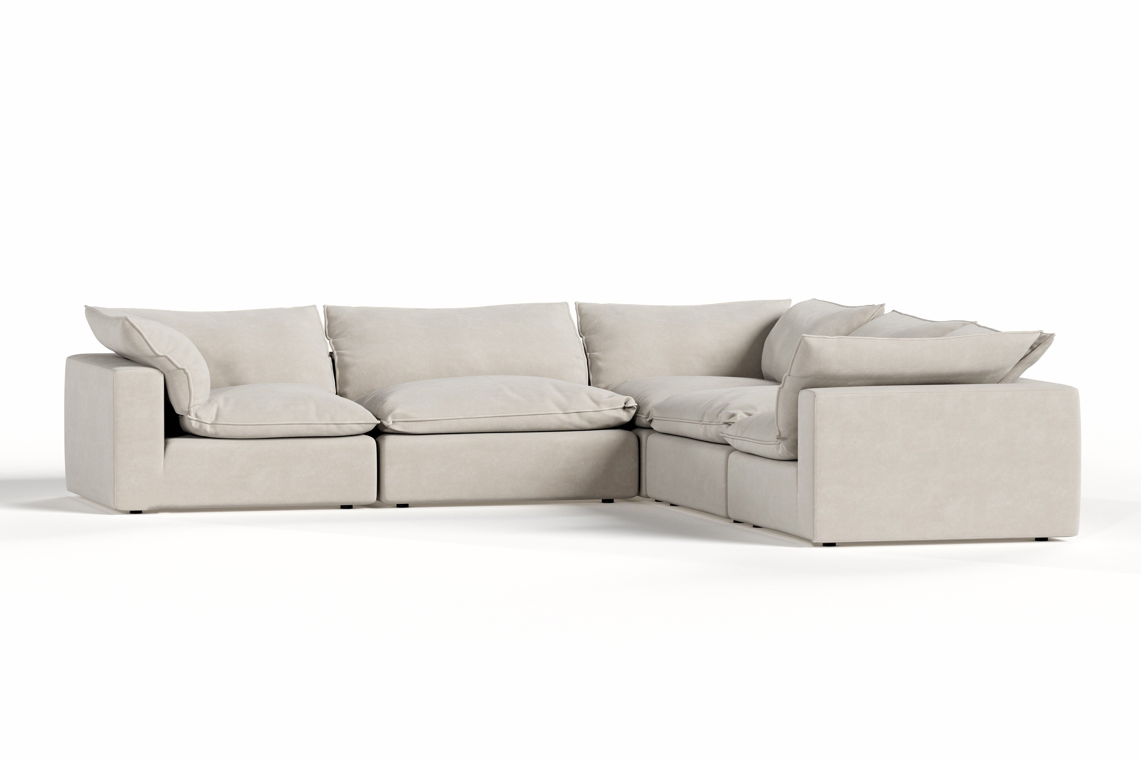 Divani Casa Garman Modern Light Grey Modular Sectional Sofa 5 Piece Sectional Model VGKKKF2651-MOD-GRY-SECT-5-Piece Sectional