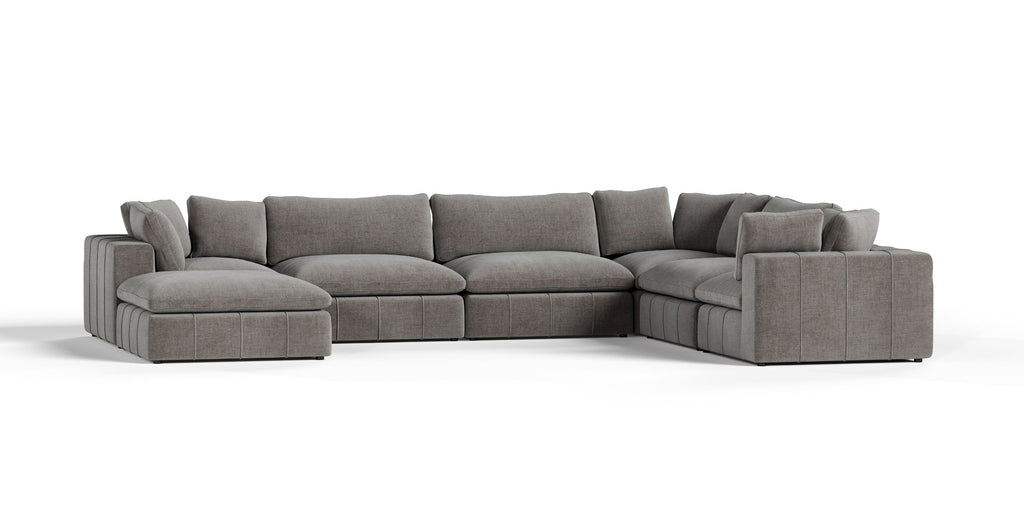 Divani Casa Vicki Modern Grey Fabric Modular Sectional Sofa 7 Piece Sectional Model VGKK-KF.8033-SECT-GRY-7-Piece Sectional