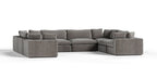 Divani Casa Vicki Modern Grey Fabric Modular Sectional Sofa 8 Piece Sectional Model VGKK-KF.8033-SECT-GRY-8-Piece Sectional