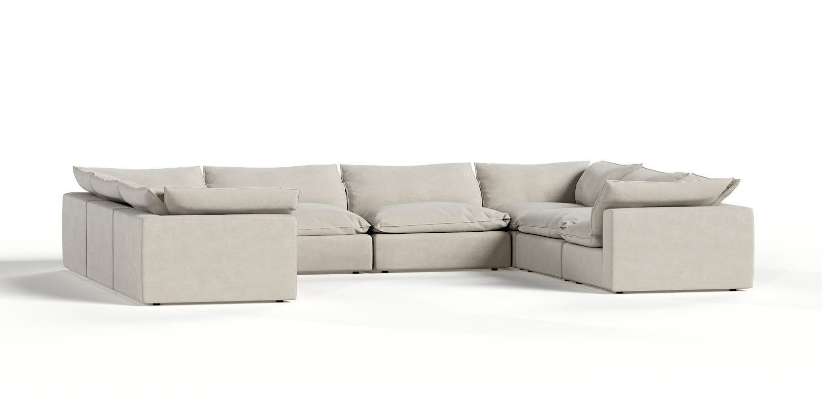 Divani Casa Garman Modern Light Grey Modular Sectional Sofa 8 Piece Sectional Model VGKKKF2651-MOD-GRY-SECT-8-Piece Sectional