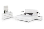 Nova Domus Angela Italian Modern White Eco Leather 4 Piece Bedroom Set Model VGACANGELA-4PC-SET