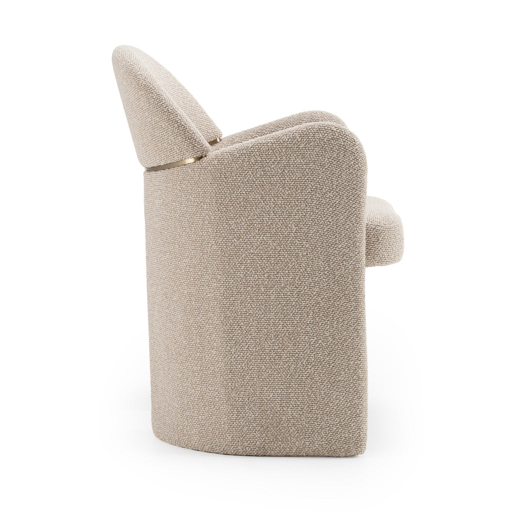 Modrest Ashley Modern Beige Fabric & Brushed Brass Dining Chair Model VGVCB2402-BGE