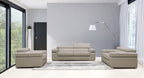 Divani Casa Atlantis Modern Light Grey Bonded Leather Sofa Model VGEV8020-GRY-SOFA