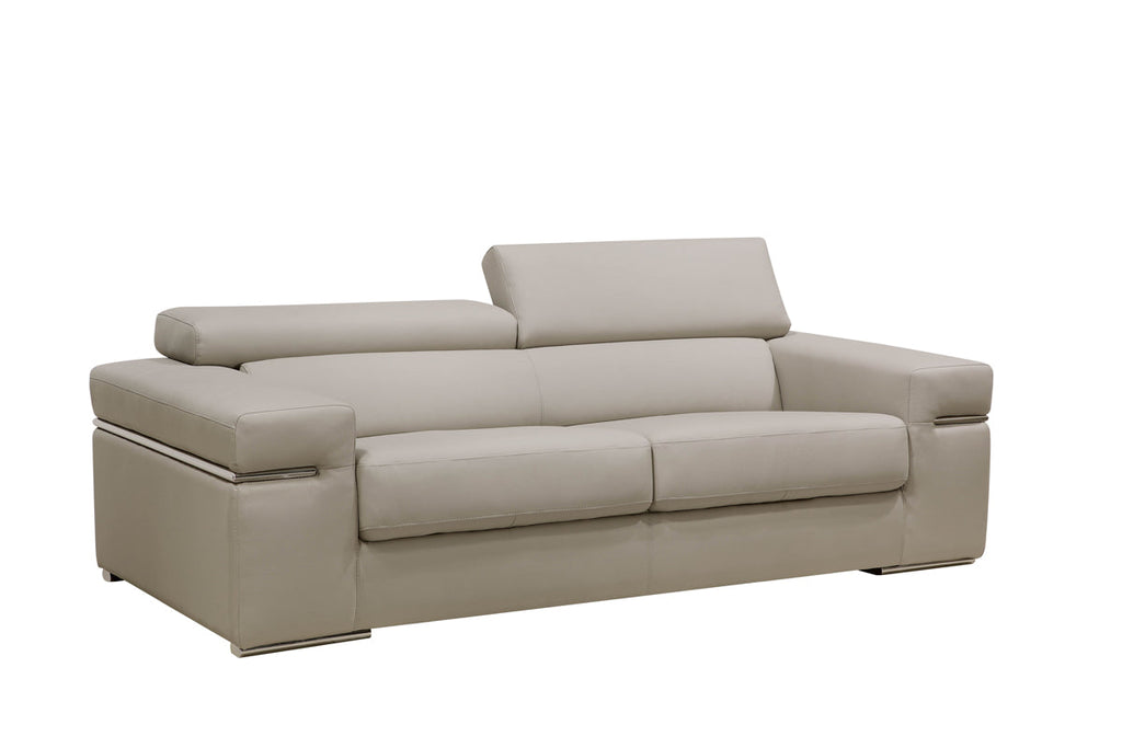 Divani Casa Atlantis Modern Light Grey Bonded Leather Sofa Model VGEV8020-GRY-SOFA