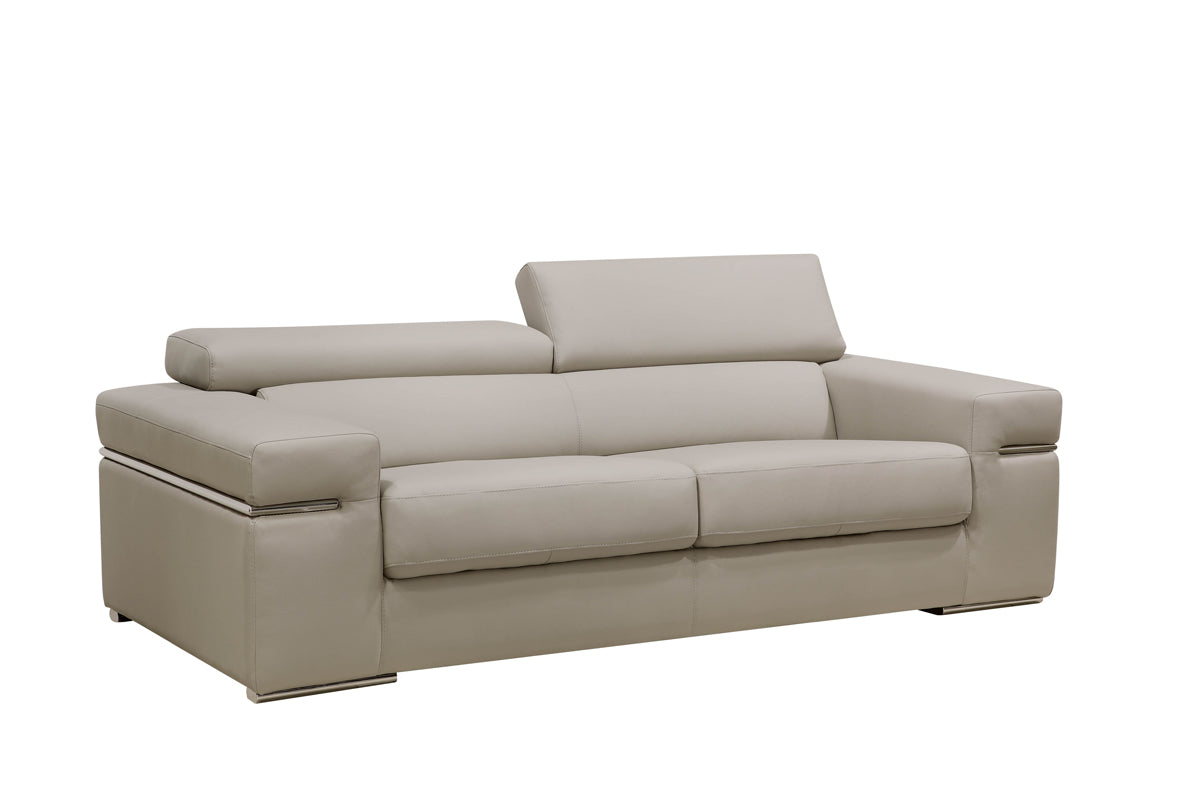 Divani Casa Atlantis Modern Light Grey Bonded Leather Sofa Model VGEV8020-GRY-SOFA