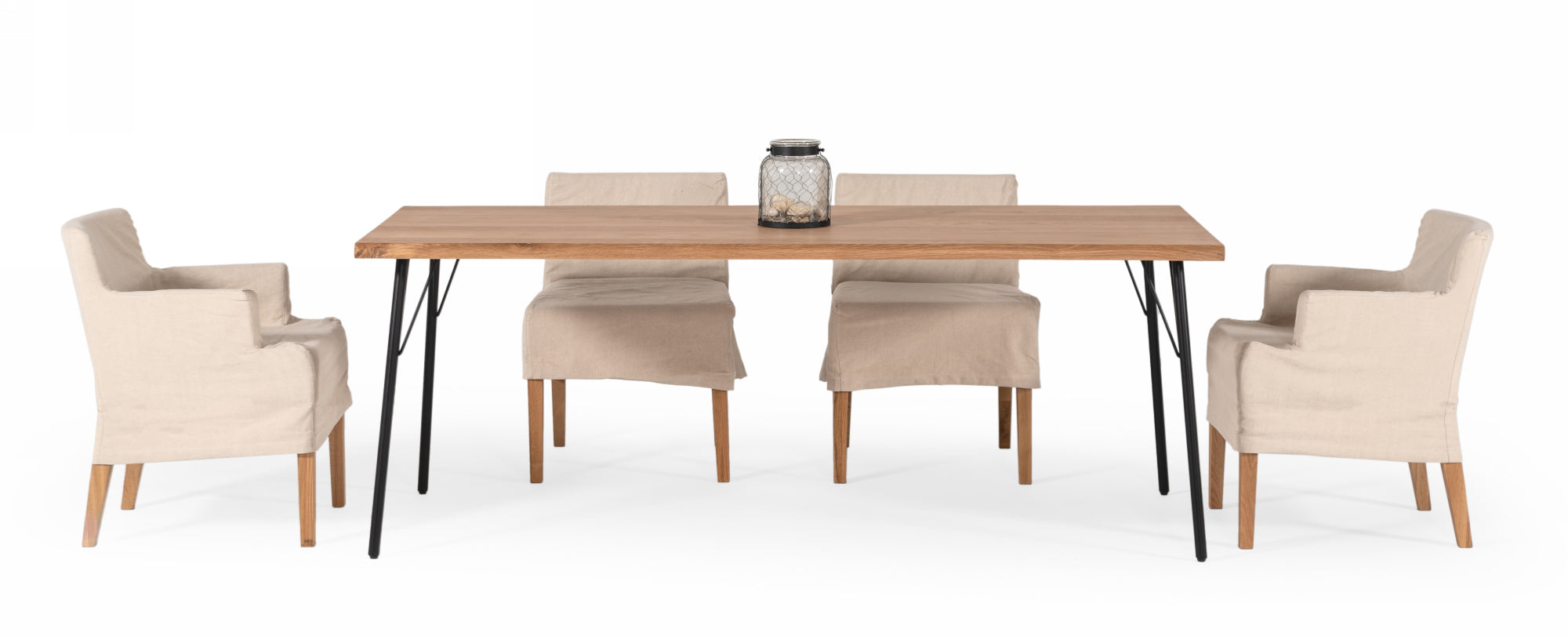 Modrest Barnum Industrial Oak And Black Iron Live Edge Dining Table Model VGAFSH17-CT7