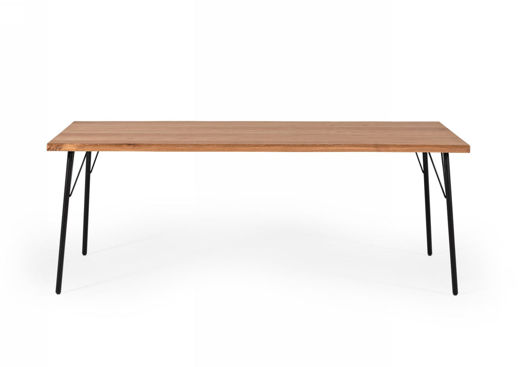 Modrest Barnum Industrial Oak And Black Iron Live Edge Dining Table Model VGAFSH17-CT7