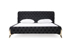 Modrest Legend Modern Black Velvet & Gold Bed Model VGVCBD8111-BLKGLD
