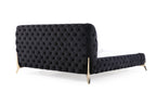 Modrest Legend Modern Black Velvet & Gold Bed Model VGVCBD8111-BLKGLD