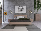 Nova Domus Boston Modern Brown Oak & Brushed Stainless Steel Bed Model VGANBOSTON-BED