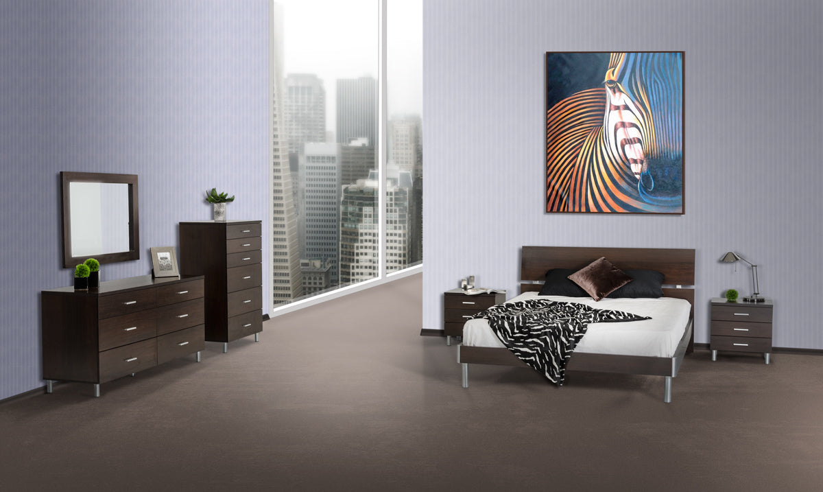 Queen Modrest Bravo Modern Wenge Bed Model VGDEBRAVO-BED-WGE-Q