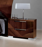 Capri Lacquer Italian Modern Nightstand Model VGALFCAPRI-WAL-NS