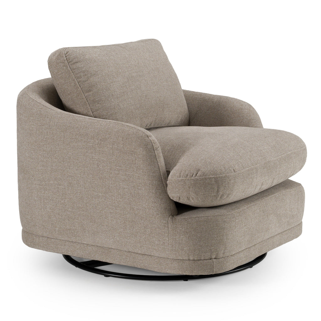 Divani Casa Chantry Modern Grey Sand Fabric Swivel Accent Chair Model VGKK-KF.8592-CHR-SAND