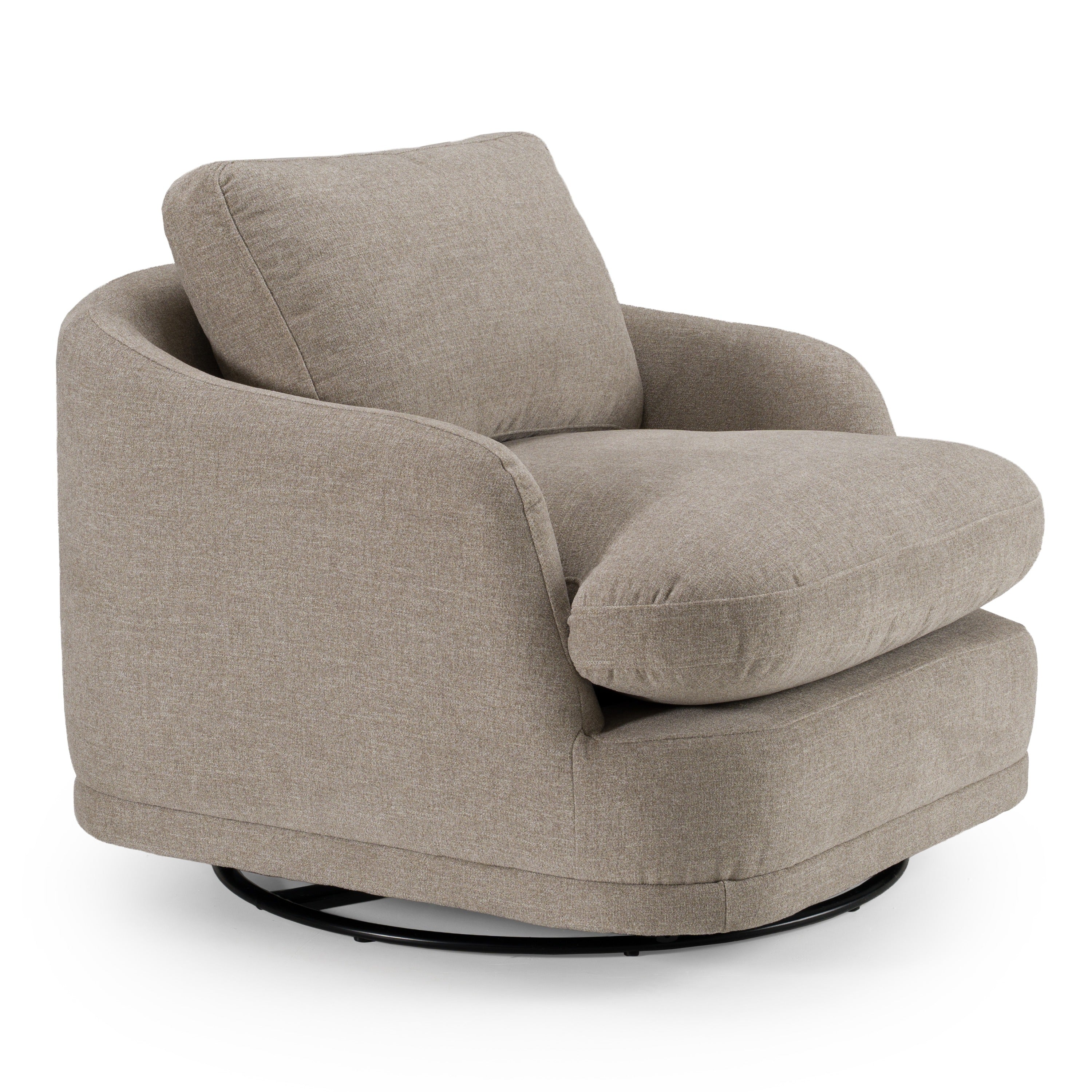 Divani Casa Chantry Modern Grey Sand Fabric Swivel Accent Chair Model VGKK-KF.8592-CHR-SAND