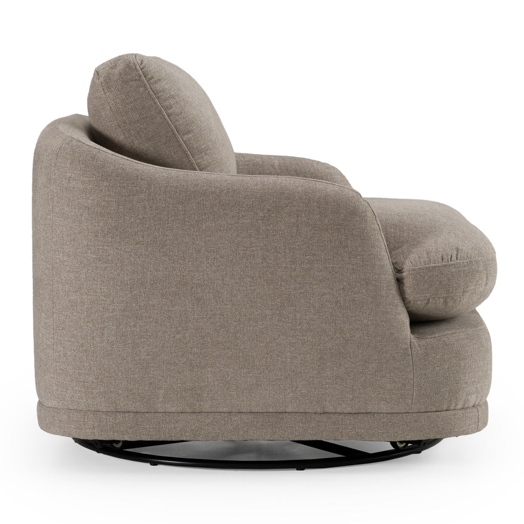 Divani Casa Chantry Modern Grey Sand Fabric Swivel Accent Chair Model VGKK-KF.8592-CHR-SAND