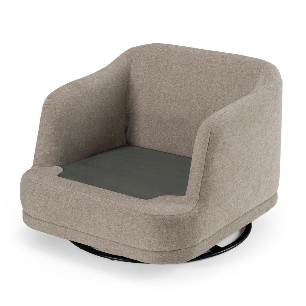 Divani Casa Chantry Modern Grey Sand Fabric Swivel Accent Chair Model VGKK-KF.8592-CHR-SAND