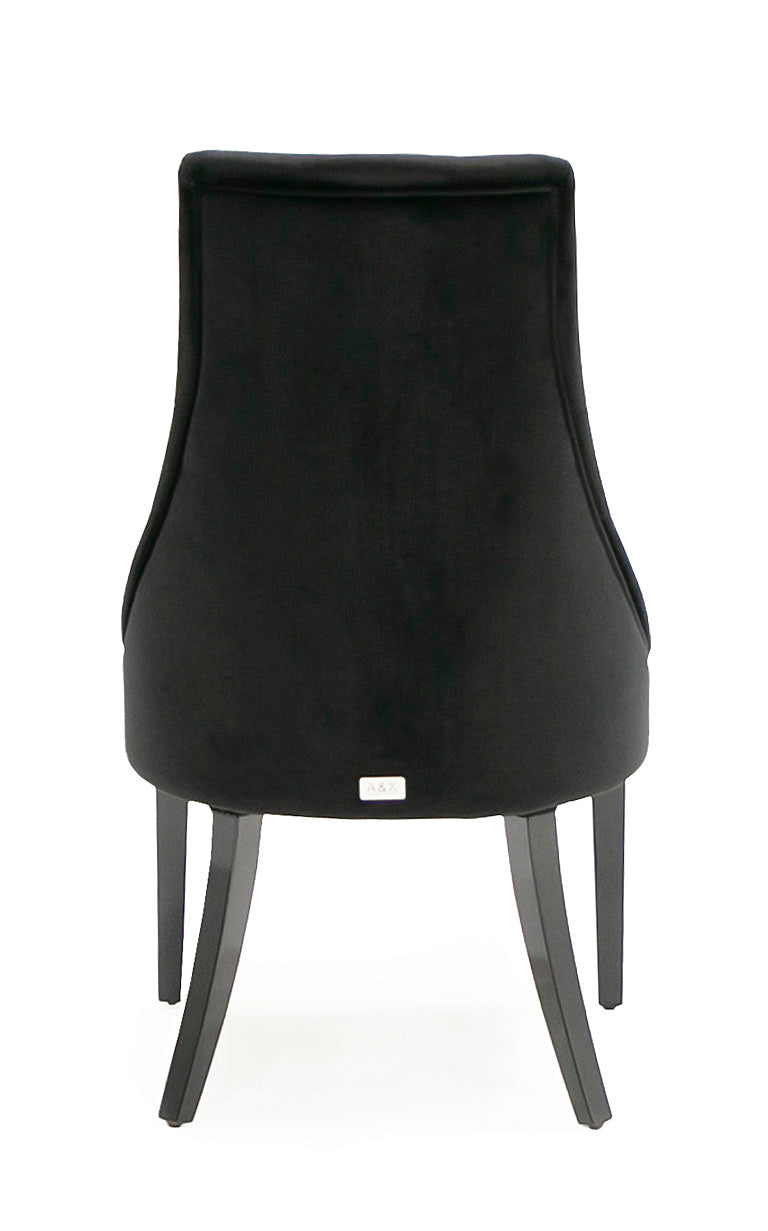 A&X Charlotte Black Velour Dining Chair (Set Of 2) Model VGUNAA031