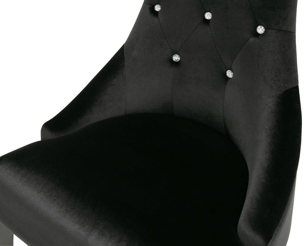 A&X Charlotte Black Velour Dining Chair (Set Of 2) Model VGUNAA031