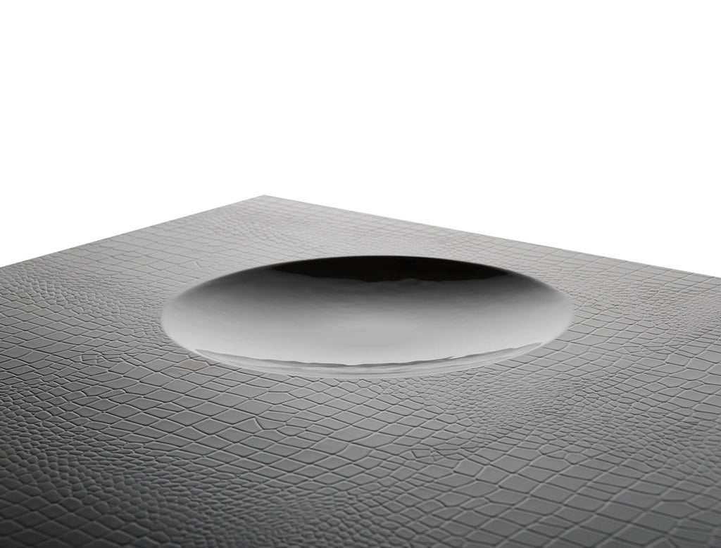 A&X Grand Modern Black Crocodile Lacquer Coffee Table With 2 Drawers Model VGUNCK8315-BLK