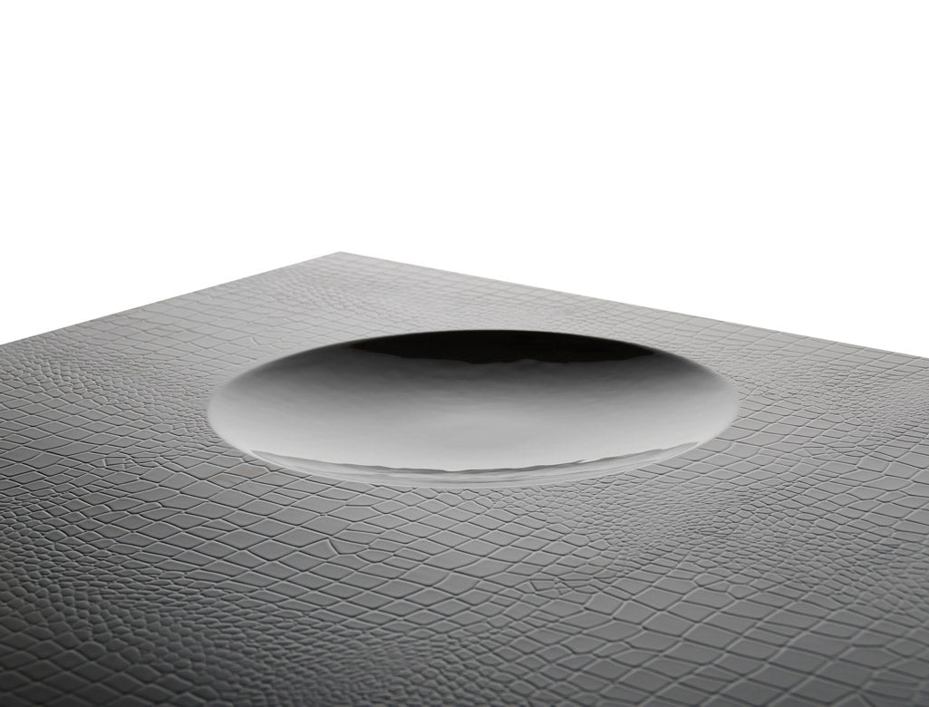 A&X Grand Modern Black Crocodile Lacquer Coffee Table With 2 Drawers Model VGUNCK8315-BLK