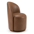 Modrest Correa Modern Brown Vegan Leather Swivel Dining Chair Model VGKK-KF.Y1179-BRN