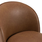Modrest Correa Modern Brown Vegan Leather Swivel Dining Chair Model VGKK-KF.Y1179-BRN