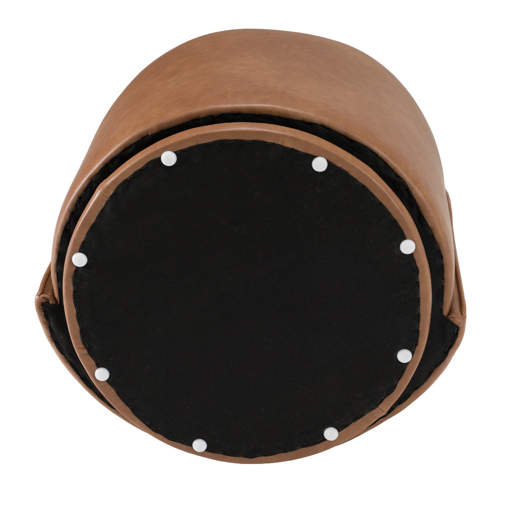 Modrest Correa Modern Brown Vegan Leather Swivel Dining Chair Model VGKK-KF.Y1179-BRN