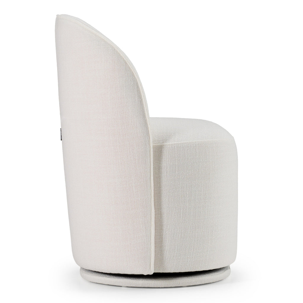 Modrest Correa Modern White Fabric Swivel Dining Chair Model VGKK-KF.Y1179-WHT