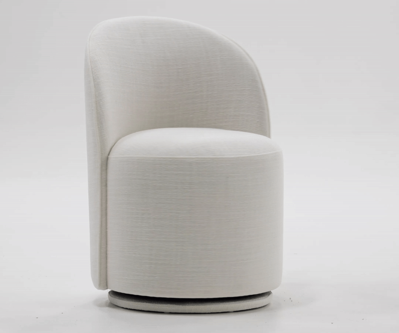 Modrest Correa Modern White Fabric Swivel Dining Chair Model VGKK-KF.Y1179-WHT