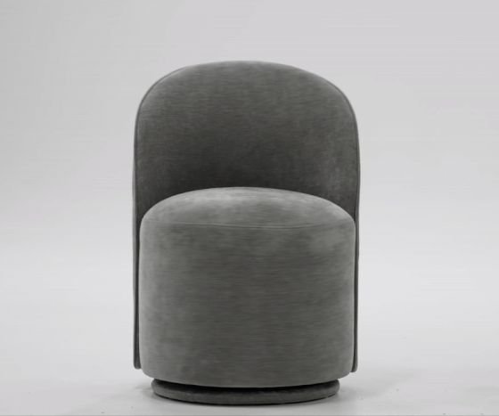 Modrest Correa Modern Dove Grey Fabric Swivel Dining Chair Model VGKK-KF.Y1179-DOVE