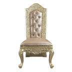 ACME Vatican Synthetic Leather & Champagne Silver Side Chair (Set-2) Model DN00468