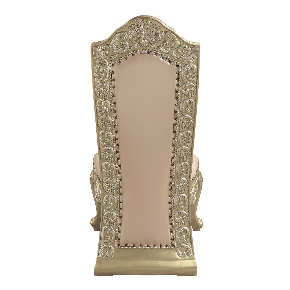 ACME Vatican Synthetic Leather & Champagne Silver Side Chair (Set-2) Model DN00468