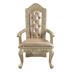 ACME Vatican Synthetic Leather & Champagne Silver Arm Chair (Set-2) Model DN00469