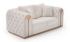 Divani Casa Dosie Modern Beige Fabric Sofa & Loveseat Set Model VGBNS-9368-SET-BGE